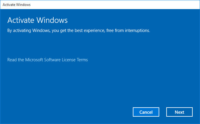 Activating Windows 10 After A Clean Install
