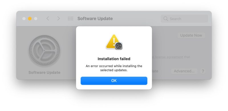 an error occurred while installing the selected updates.