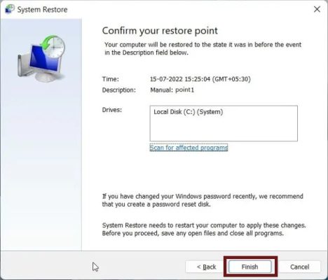 Creating System Restore Points