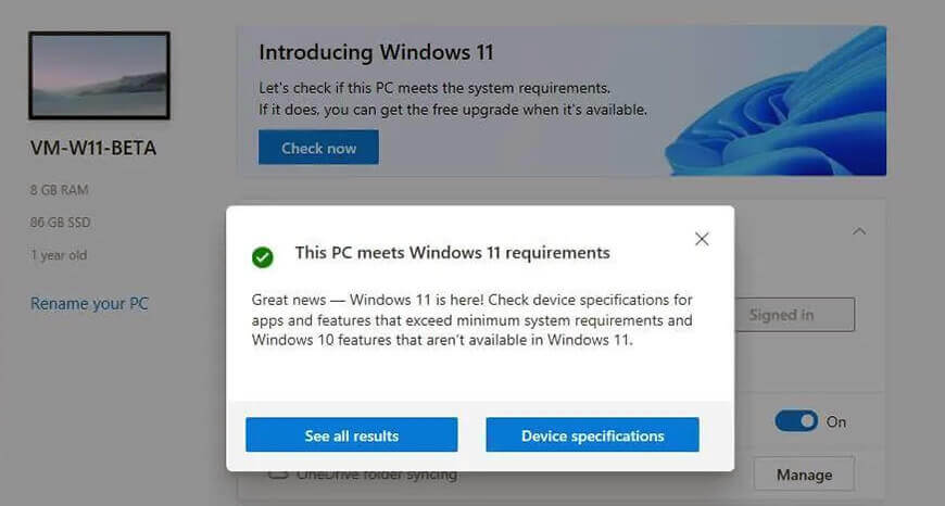 Windows 11 PC Health Check compatibility tool